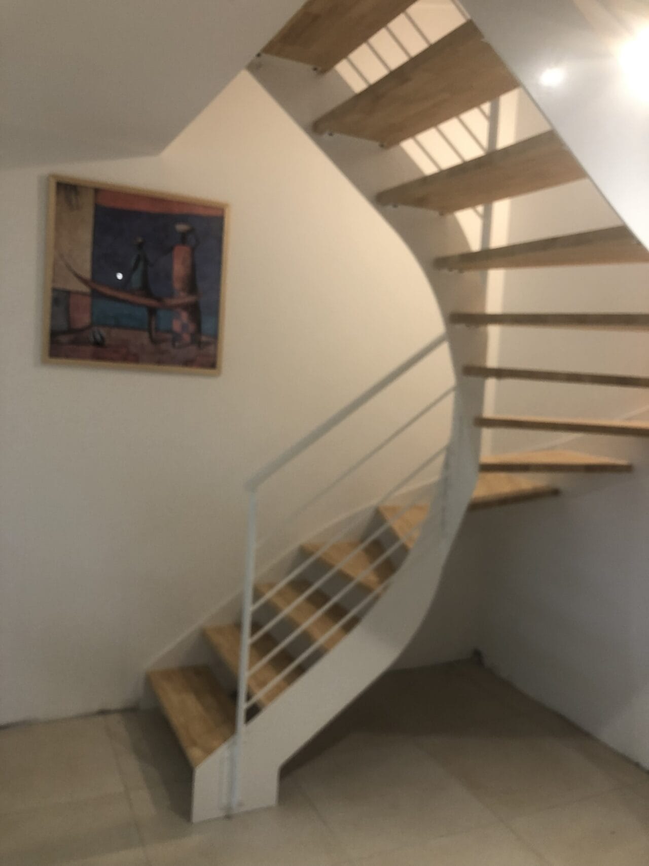 Escalier quart tournant avec limon latéral