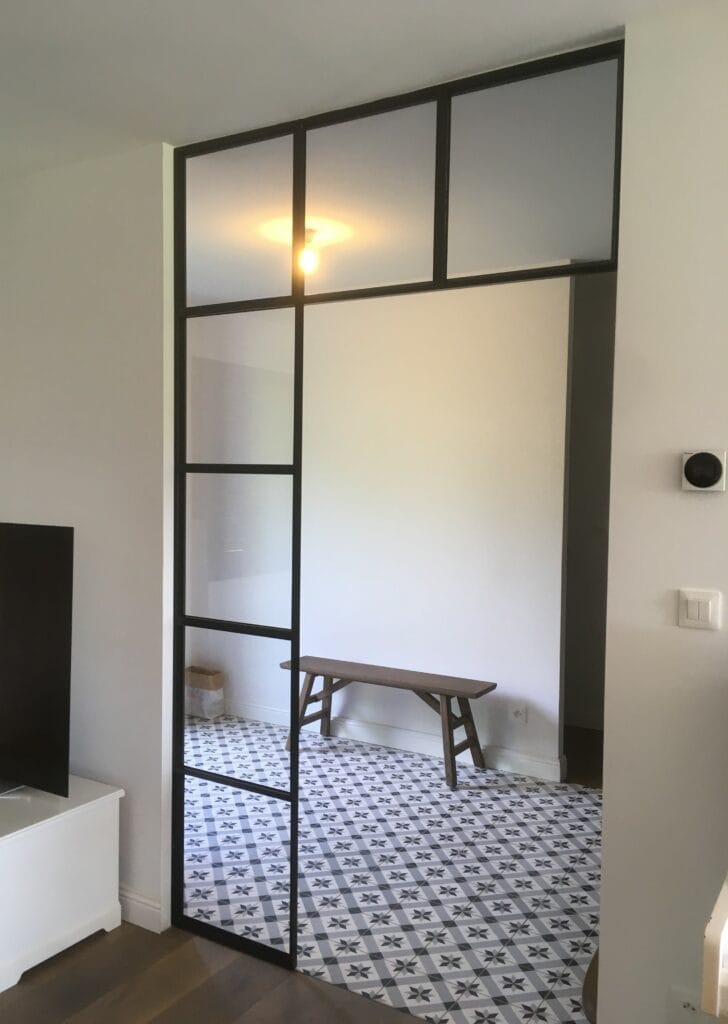 Verrière sur mesure intérieur acier thermolaqué