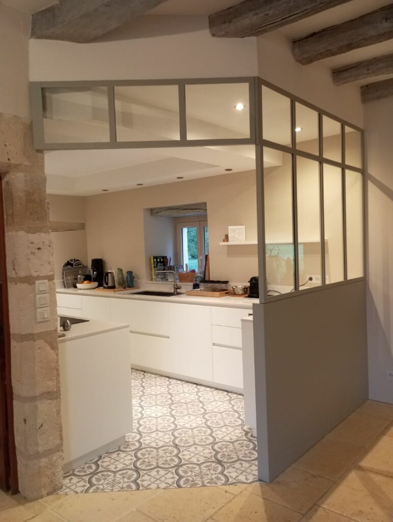 verrière sur mesure cloison de cuisine